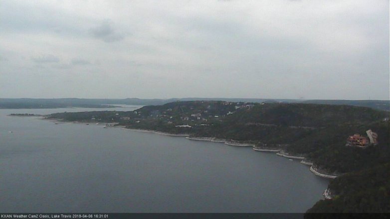 Lake Travis webcam, April 6, 2018 3:50 PM CT