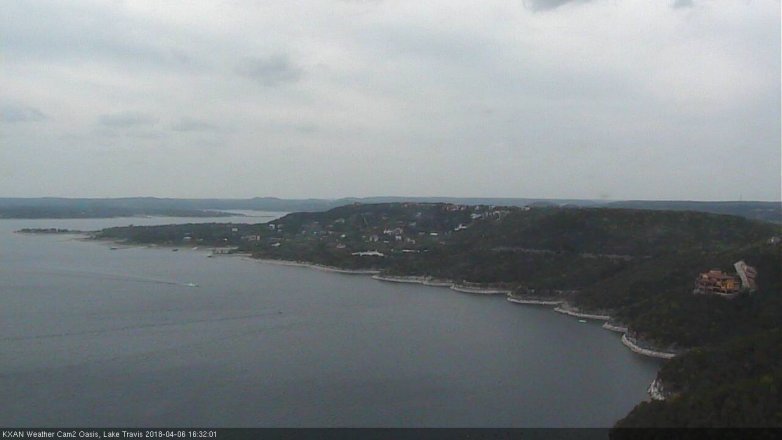 Lake Travis webcam, April 6, 2018 3:55 PM CT