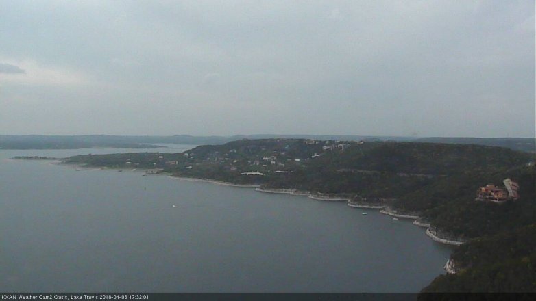 Lake Travis webcam, April 6, 2018 4:45 PM CT