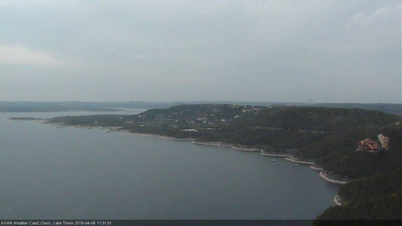 Lake Travis webcam, April 6, 2018 4:50 PM CT
