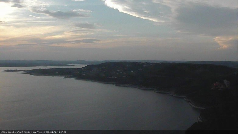 Lake Travis webcam, April 6, 2018 6:40 PM CT
