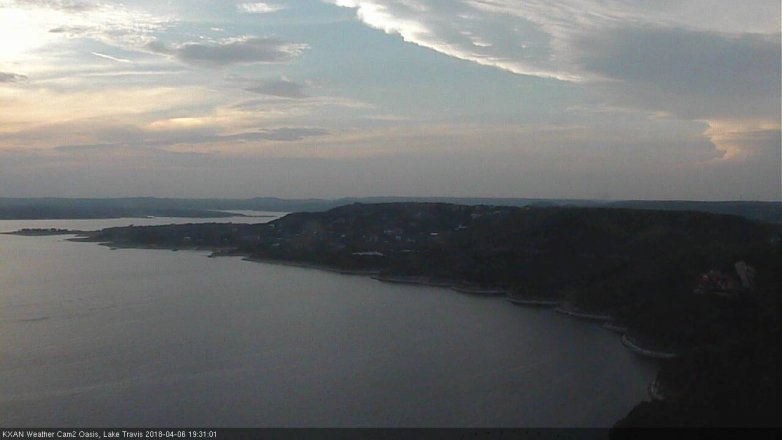 Lake Travis webcam, April 6, 2018 6:55 PM CT