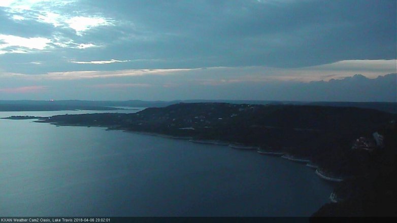 Lake Travis webcam, April 6, 2018 7:05 PM CT