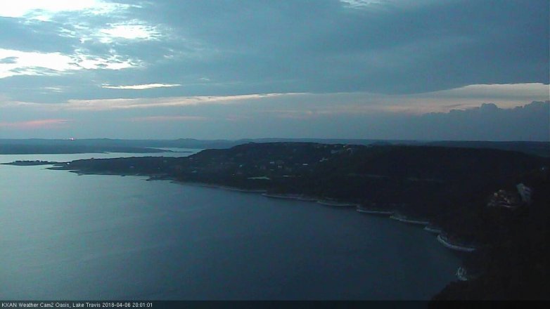 Lake Travis webcam, April 6, 2018 7:10 PM CT