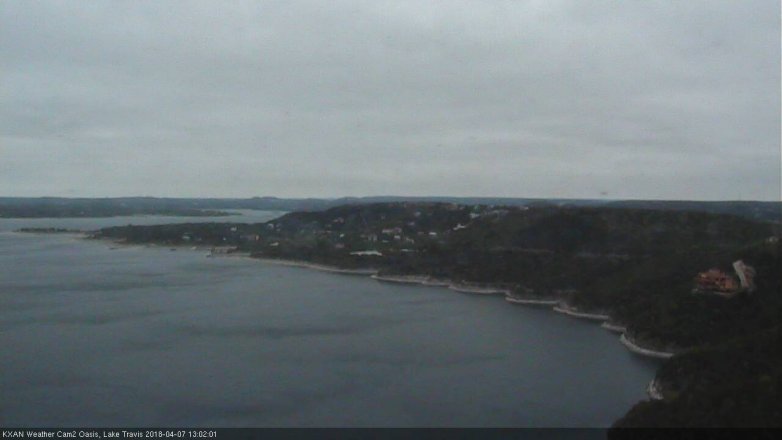 Lake Travis webcam, April 7, 2018 12:30 PM CT