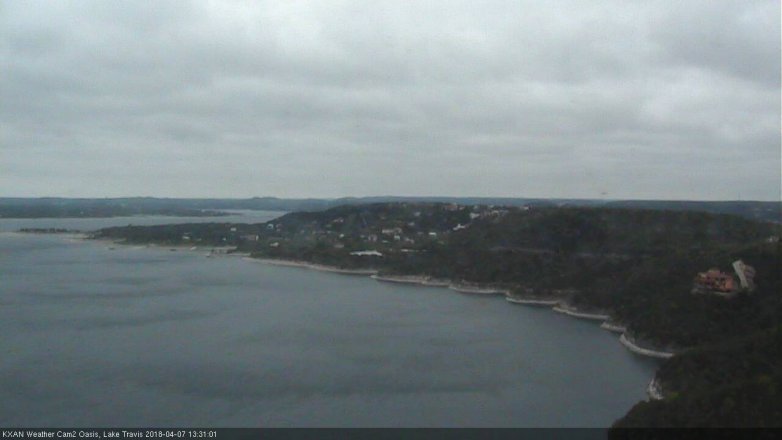 Lake Travis webcam, April 7, 2018 12:40 PM CT