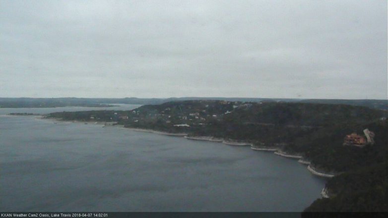 Lake Travis webcam, April 7, 2018 1:10 PM CT