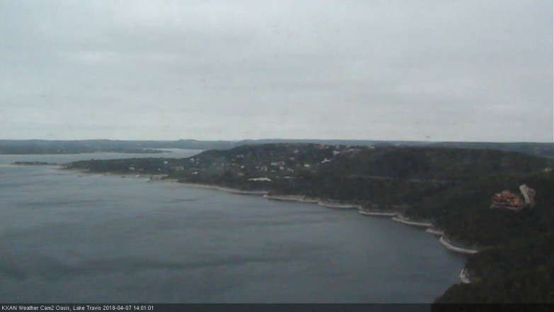 Lake Travis webcam, April 7, 2018 1:15 PM CT