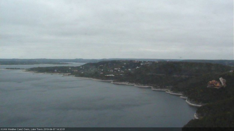 Lake Travis webcam, April 7, 2018 1:50 PM CT