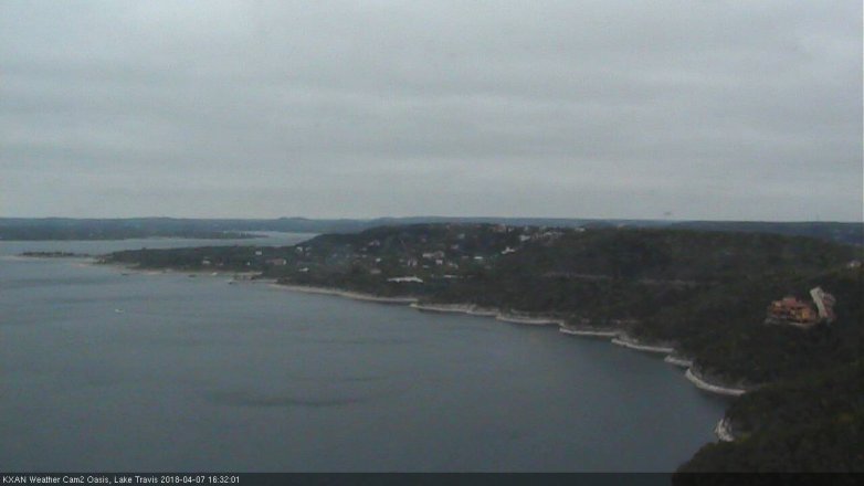 Lake Travis webcam, April 7, 2018 3:35 PM CT