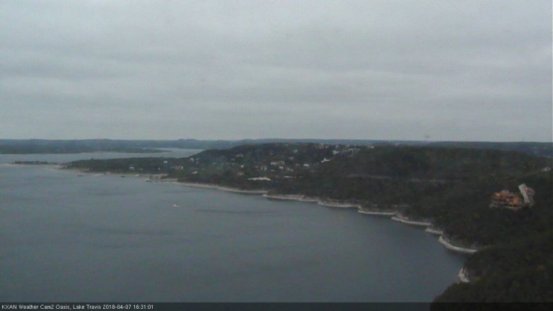 Lake Travis webcam, April 7, 2018 3:55 PM CT