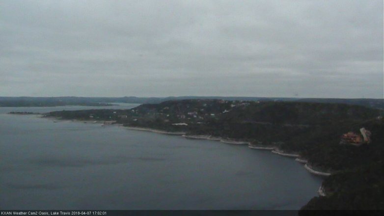 Lake Travis webcam, April 7, 2018 4:05 PM CT