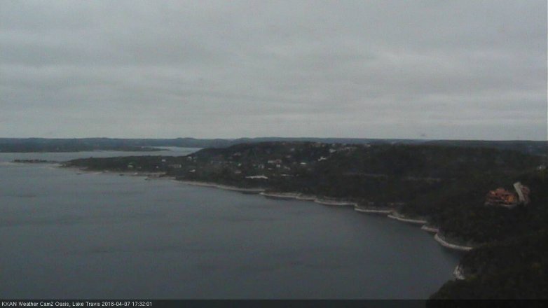 Lake Travis webcam, April 7, 2018 4:45 PM CT