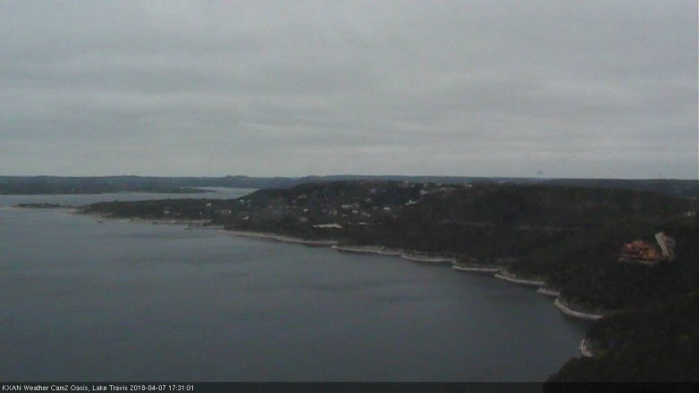 Lake Travis webcam, April 7, 2018 4:55 PM CT