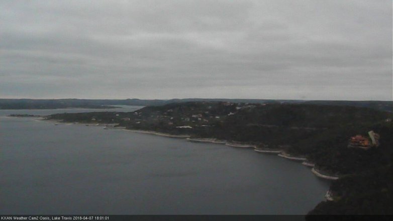 Lake Travis webcam, April 7, 2018 5:25 PM CT