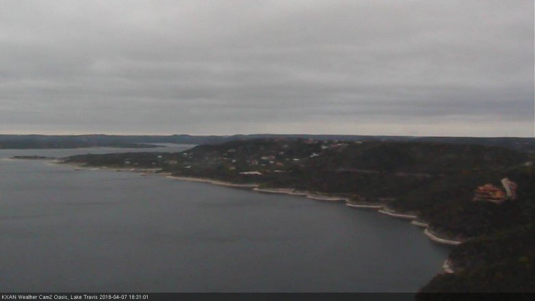 Lake Travis webcam, April 7, 2018 5:40 PM CT