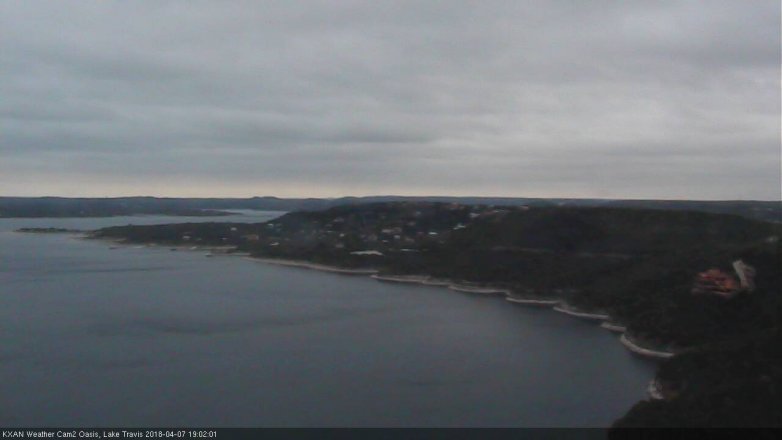 Lake Travis webcam, April 7, 2018 6:20 PM CT