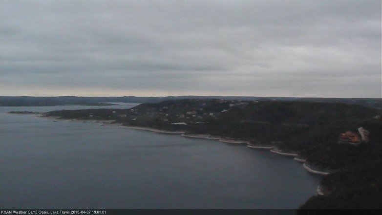 Lake Travis webcam, April 7, 2018 6:25 PM CT