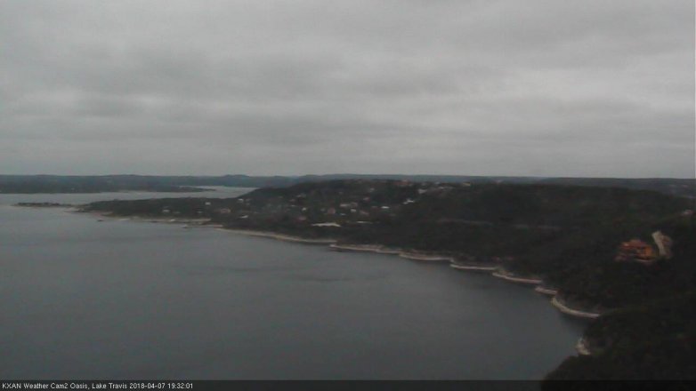 Lake Travis webcam, April 7, 2018 6:40 PM CT