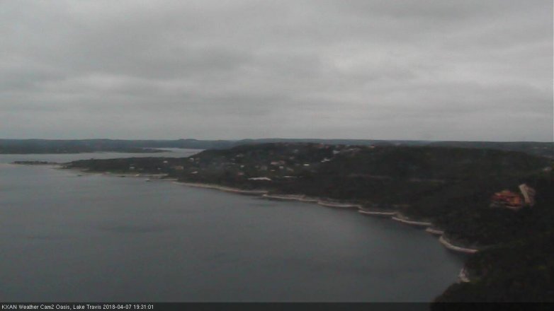 Lake Travis webcam, April 7, 2018 6:45 PM CT