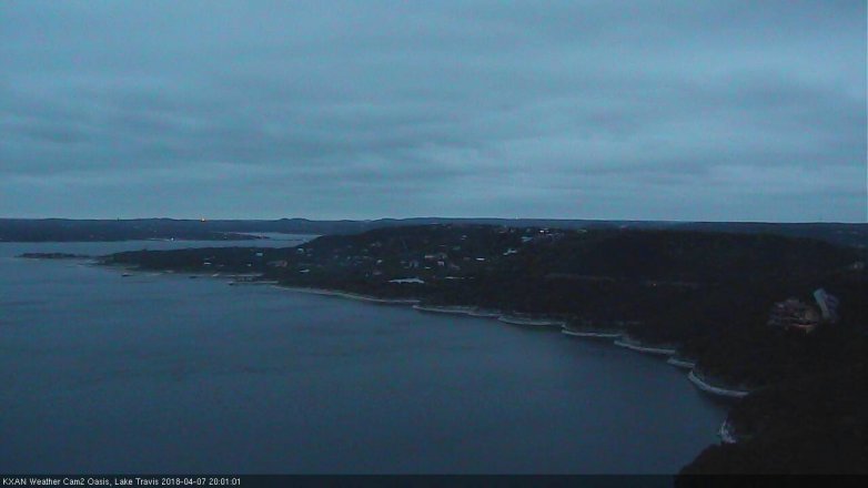 Lake Travis webcam, April 7, 2018 7:15 PM CT