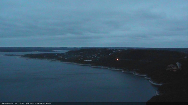 Lake Travis webcam, April 7, 2018 7:25 PM CT