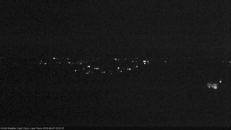 Lake Travis webcam, April 7, 2018 9:30 PM CT