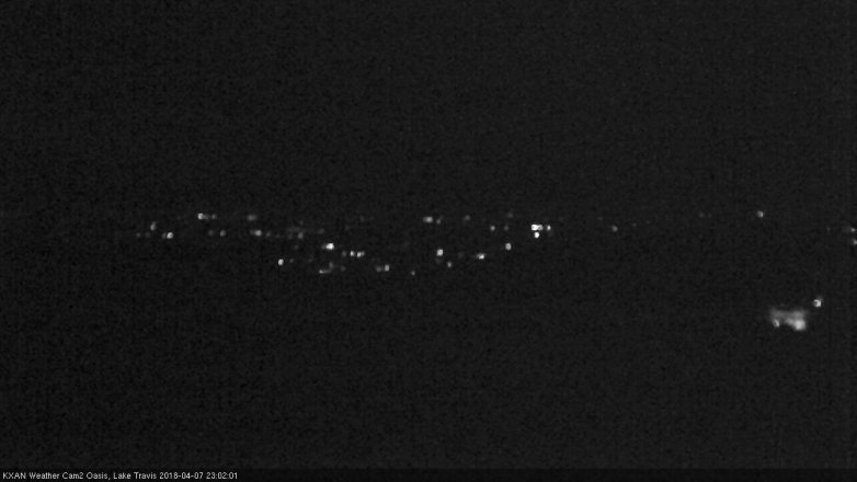 Lake Travis webcam, April 7, 2018 10:30 PM CT