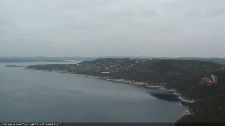 Lake Travis webcam, April 8, 2018 9:00 AM CT