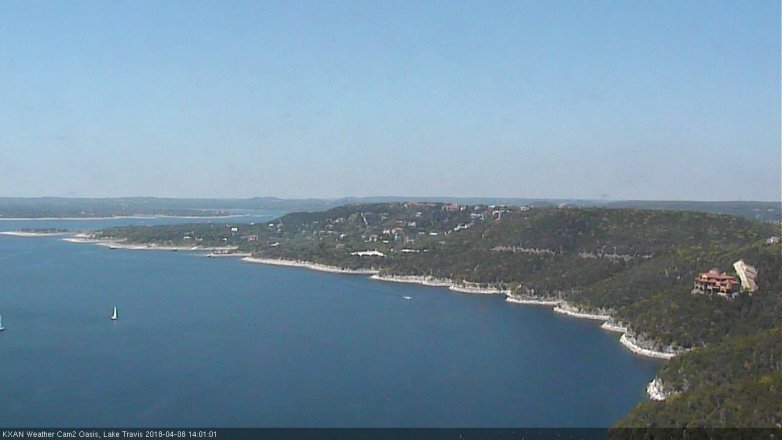 Lake Travis webcam, April 8, 2018 1:10 PM CT