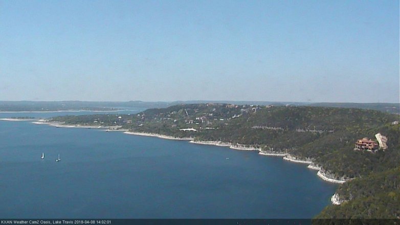Lake Travis webcam, April 8, 2018 1:15 PM CT