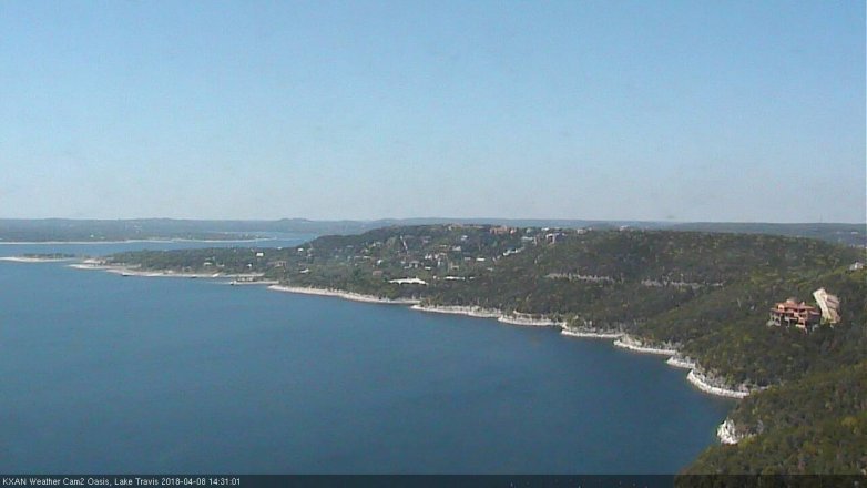 Lake Travis webcam, April 8, 2018 1:35 PM CT