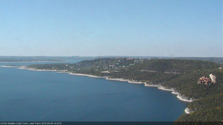 Lake Travis webcam, April 8, 2018 1:55 PM CT