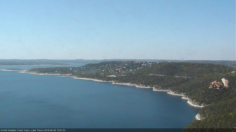 Lake Travis webcam, April 8, 2018 2:10 PM CT