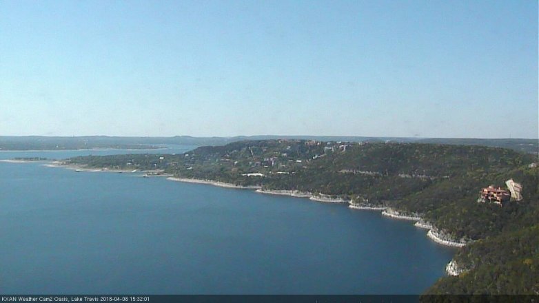 Lake Travis webcam, April 8, 2018 2:40 PM CT