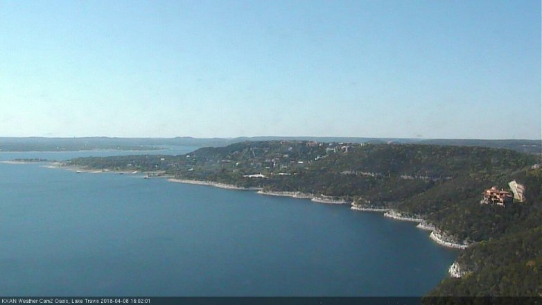 Lake Travis webcam, April 8, 2018 3:15 PM CT