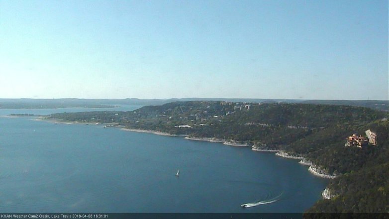 Lake Travis webcam, April 8, 2018 3:45 PM CT