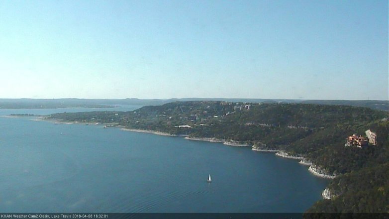 Lake Travis webcam, April 8, 2018 3:50 PM CT