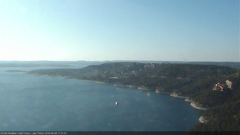 Lake Travis webcam, April 8, 2018 4:40 PM CT