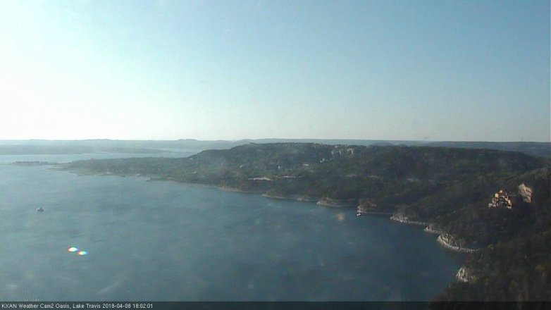 Lake Travis webcam, April 8, 2018 5:15 PM CT