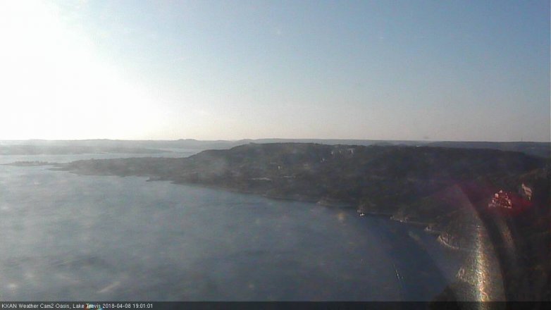 Lake Travis webcam, April 8, 2018 6:30 PM CT