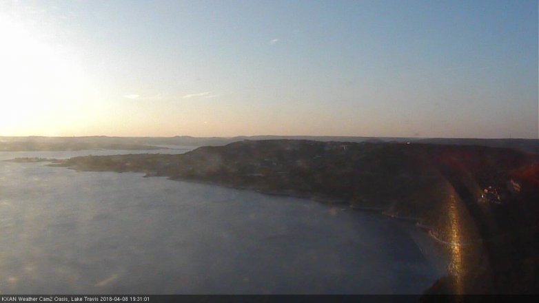 Lake Travis webcam, April 8, 2018 6:55 PM CT