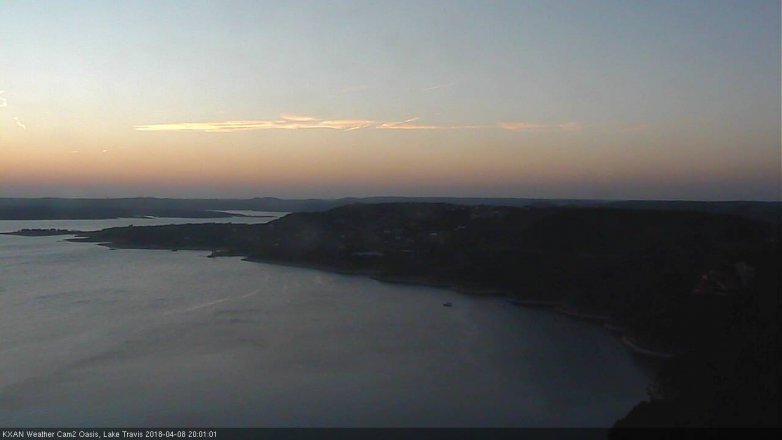 Lake Travis webcam, April 8, 2018 7:20 PM CT