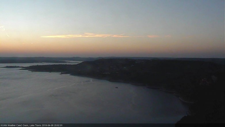 Lake Travis webcam, April 8, 2018 7:25 PM CT