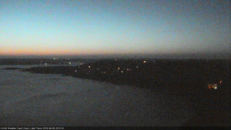 Lake Travis webcam, April 8, 2018 7:35 PM CT
