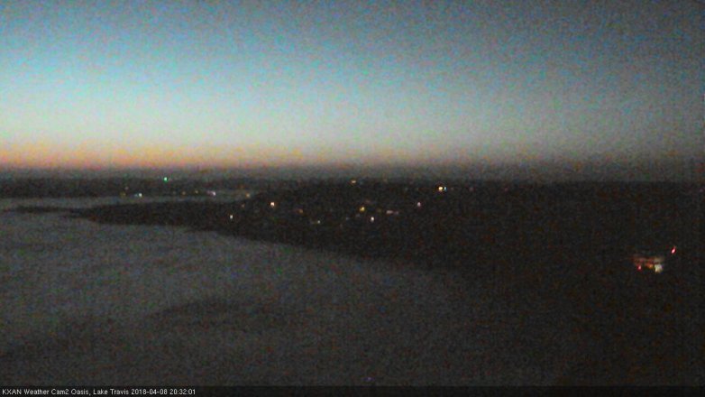 Lake Travis webcam, April 8, 2018 7:55 PM CT