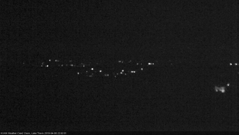 Lake Travis webcam, April 8, 2018 9:30 PM CT