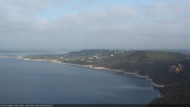 Lake Travis webcam, April 9, 2018 9:00 AM CT