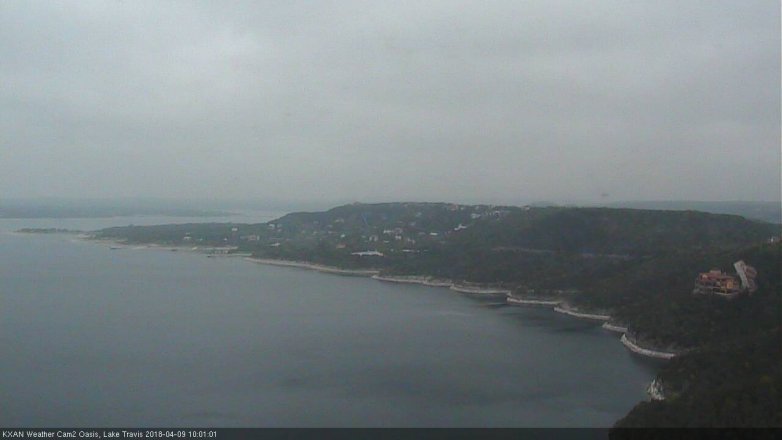 Lake Travis webcam, April 9, 2018 9:10 AM CT