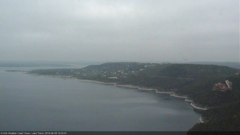 Lake Travis webcam, April 9, 2018 10:00 AM CT